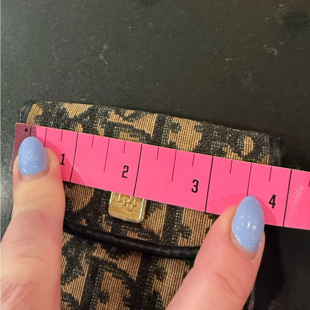 Dior Black and Tan Monogram Wallet